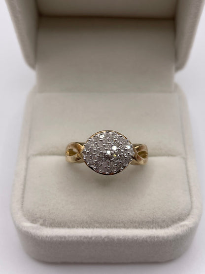 9ct gold diamond cluster ring
