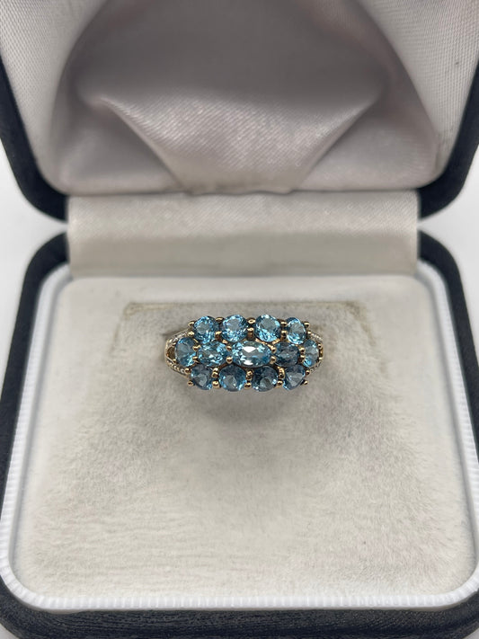 9ct gold topaz and diamond ring