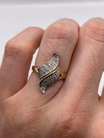 9ct gold diamond cluster ring
