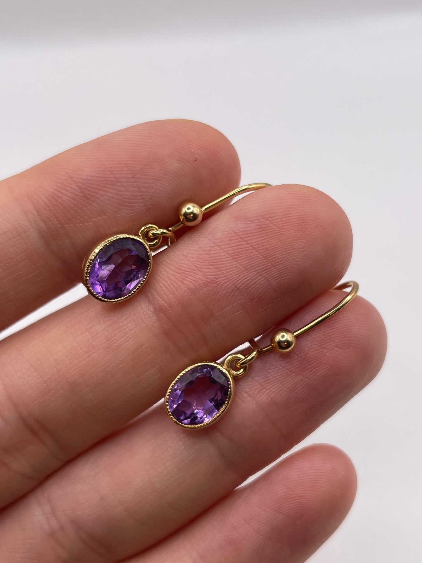 9ct gold amethyst earrings