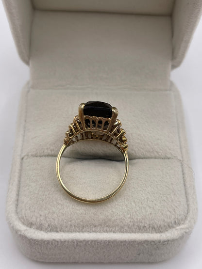 9ct gold Smokey quartz ring