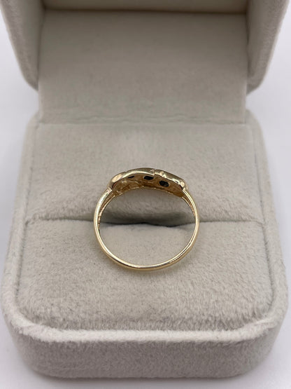 9ct gold sapphire gypsy ring