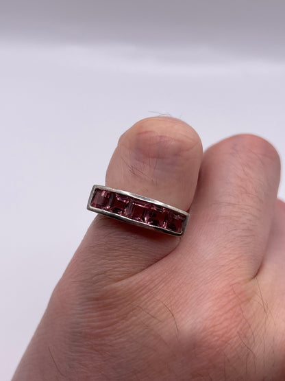 Silver tourmaline ring