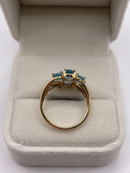 9ct gold topaz and diamond ring