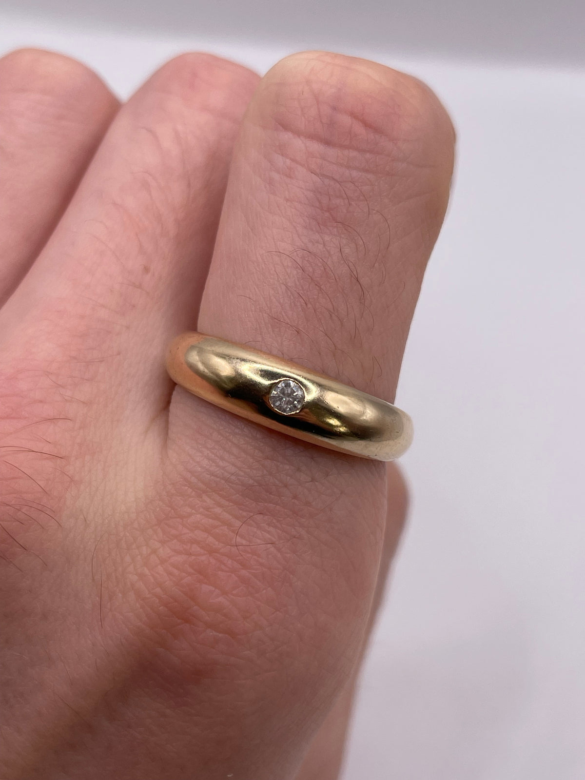 9ct gold diamond gypsy ring