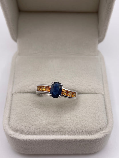14ct white gold sapphire ring