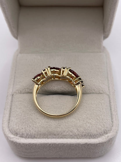9ct gold garnet cluster ring