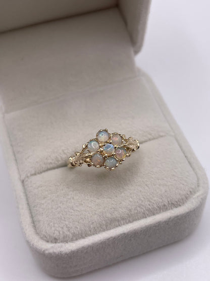 9ct gold opal cluster ring