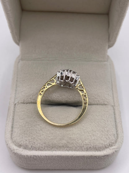 9ct gold diamond cluster ring