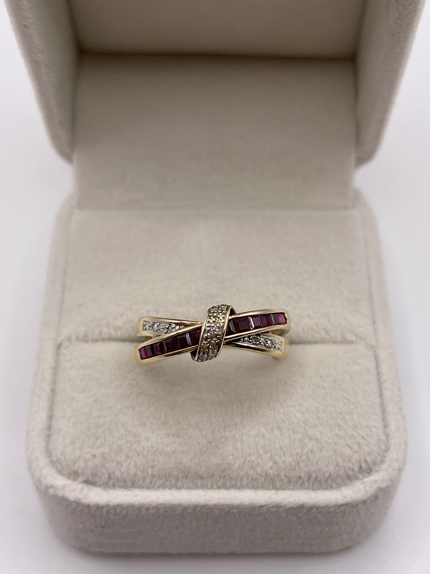 9ct gold ruby and diamond ring
