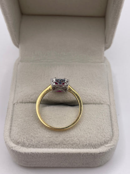 18ct gold ruby and diamond ring