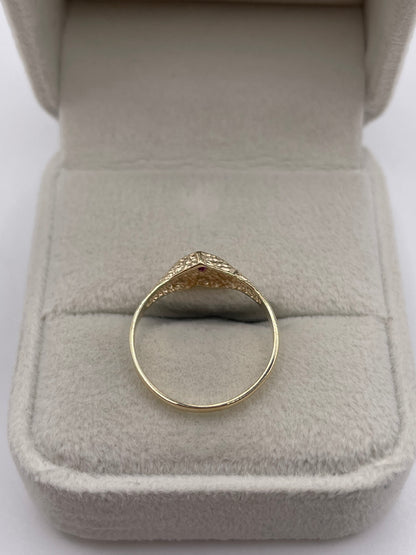 9ct gold ruby heart ring