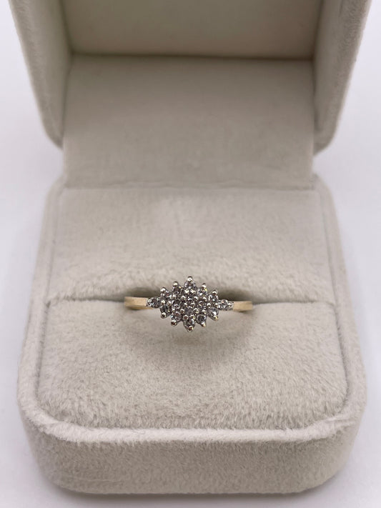 9ct gold diamond cluster ring