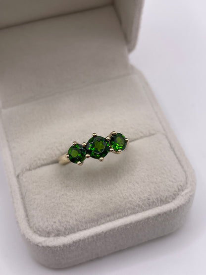 9ct gold diopside ring