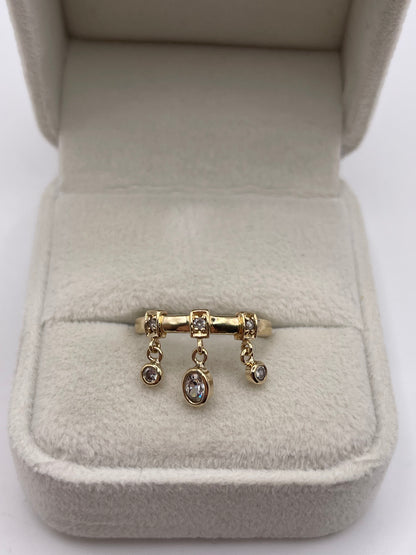 9ct gold cz charm ring