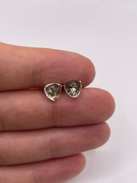 9ct gold rock crystal earrings