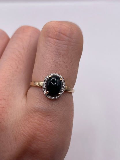 9ct gold opal and zircon ring