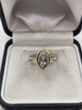 Load image into Gallery viewer, 9ct gold amethyst and diamond ring
