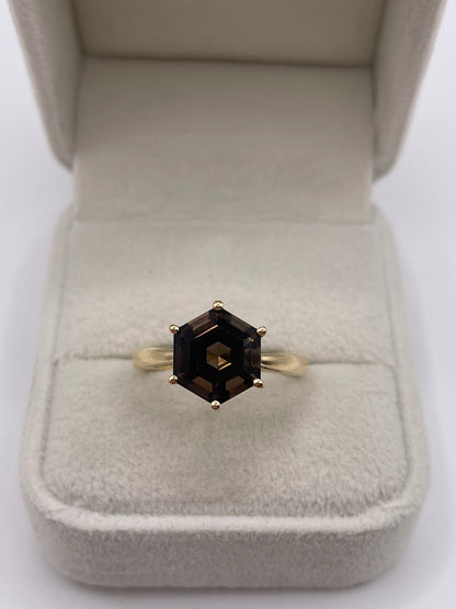 9ct gold Smokey quartz ring