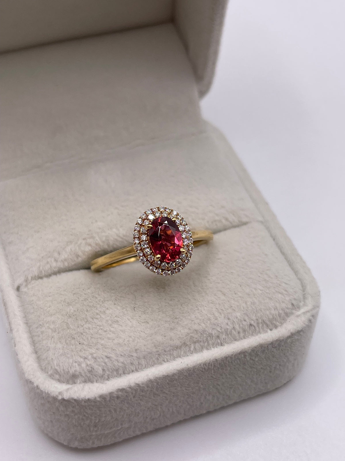 18ct gold tourmaline and diamond ring