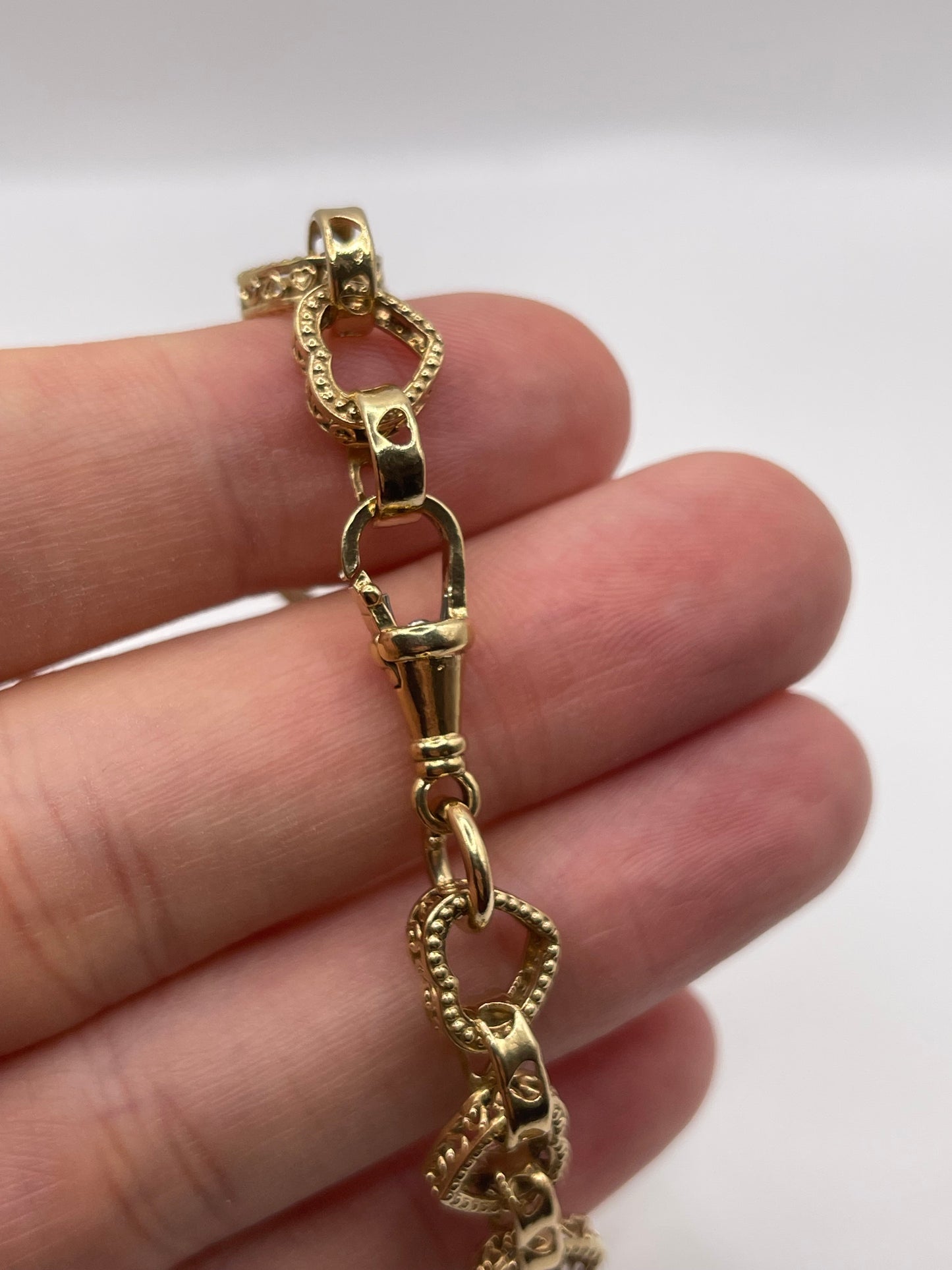 9ct gold heart bracelet