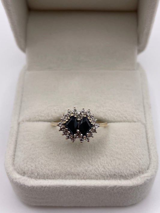 9ct gold sapphire and diamond ring