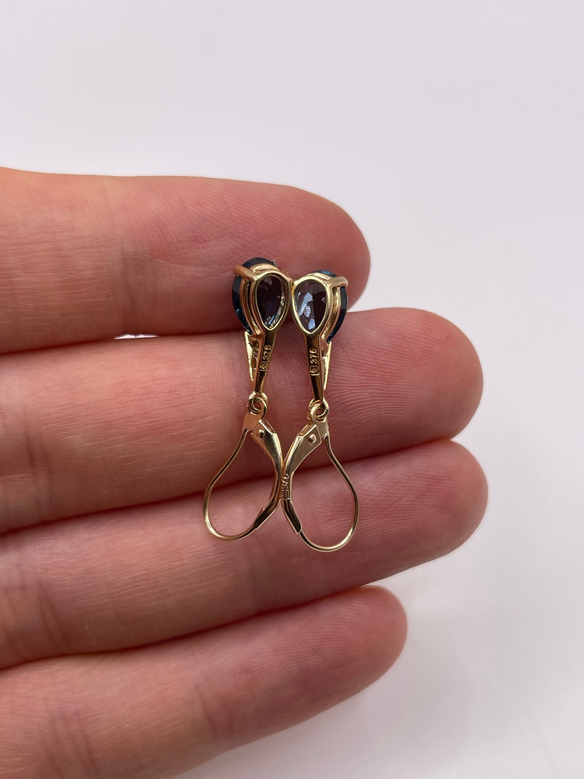 9ct gold topaz and diamond earrings