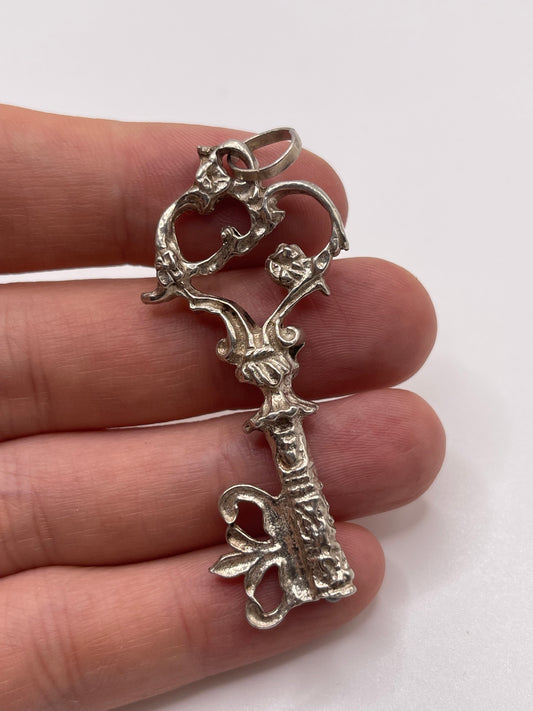 Silver key pendant