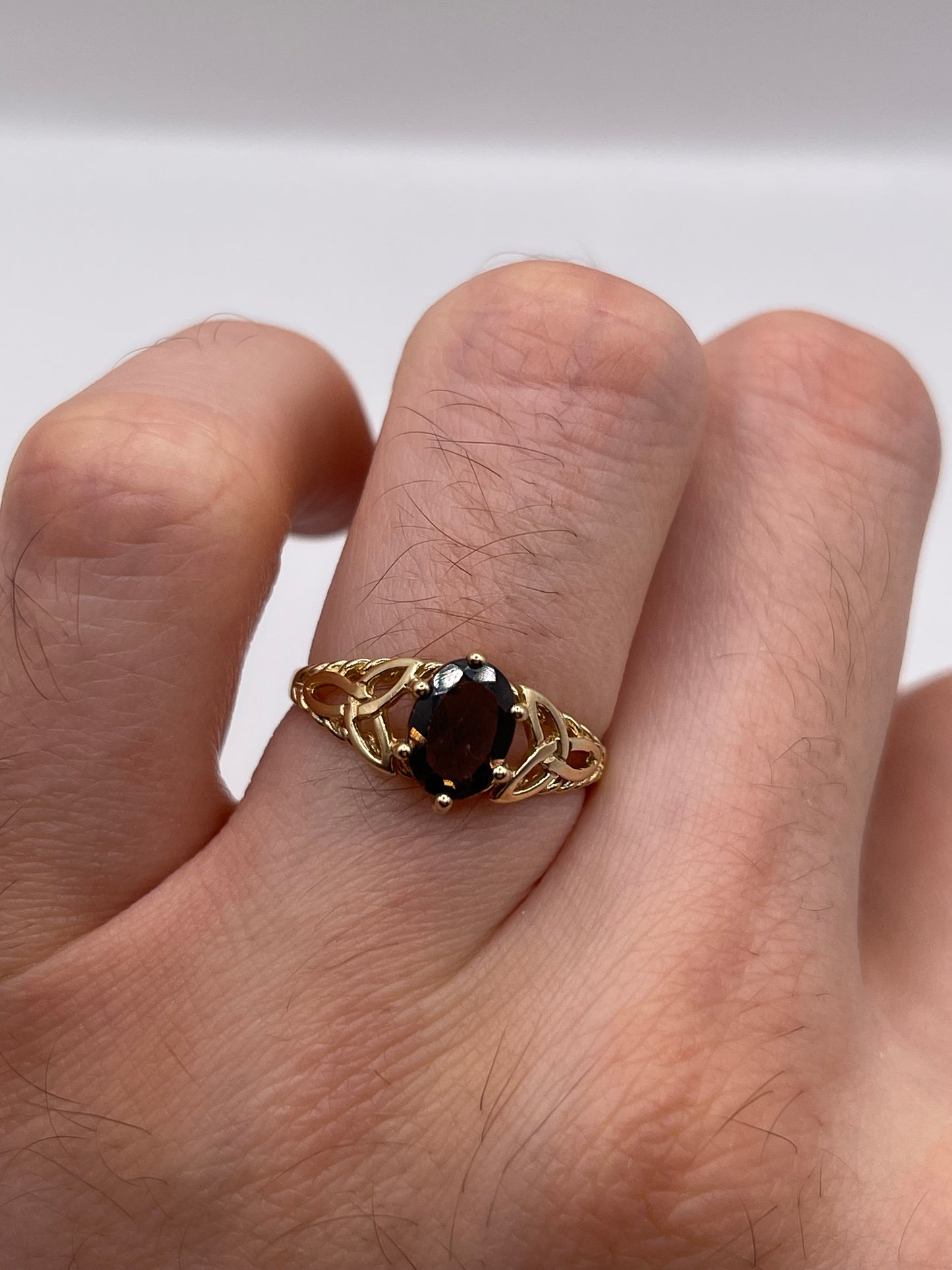 9ct gold Smokey quartz ring