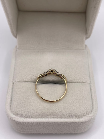 9ct gold ruby and diamond wishbone ring