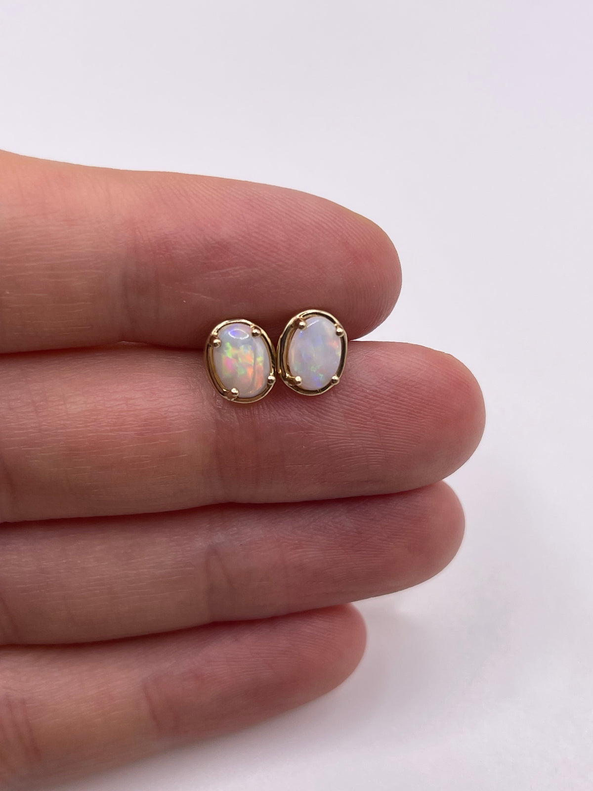 9ct gold opal earrings