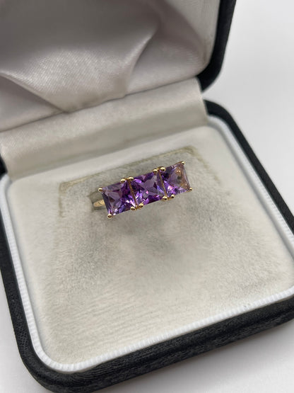 9ct gold amethyst ring
