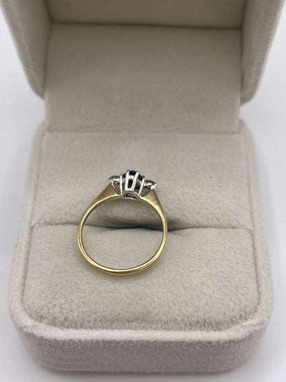 9ct gold sapphire and diamond ring