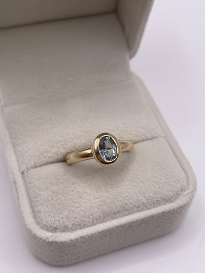 9ct gold blue topaz ring