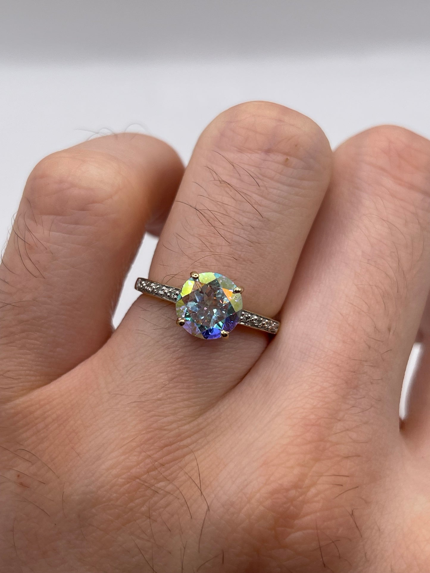9ct gold topaz and diamond ring