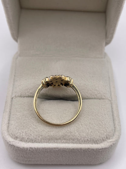9ct gold diamond cluster ring