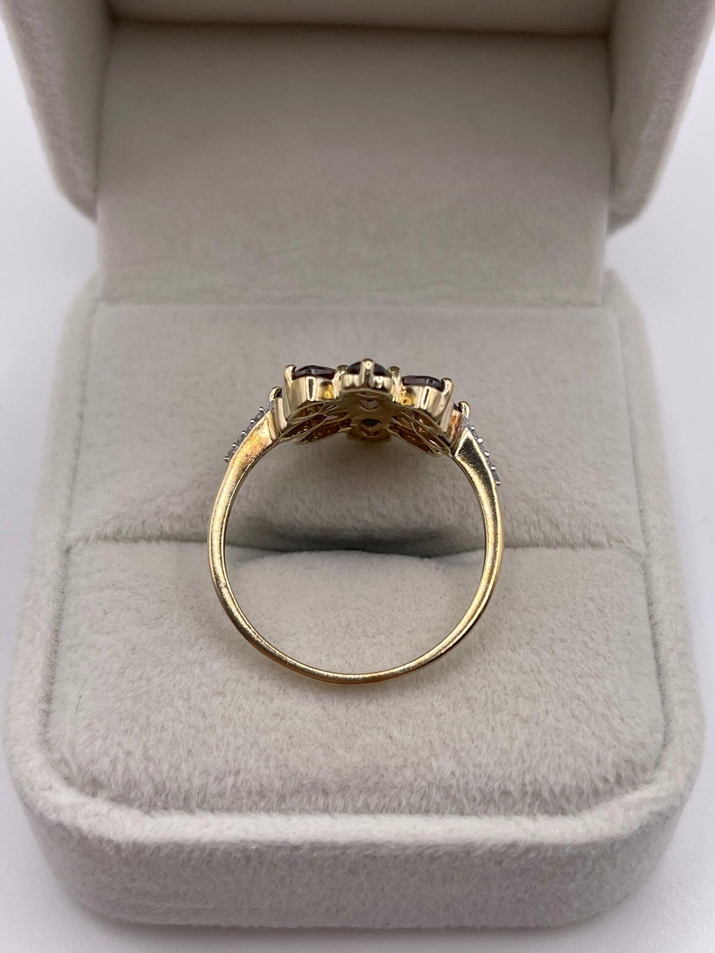 9ct gold andalulsite and diamond ring
