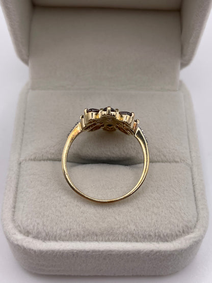 9ct gold andalulsite and diamond ring