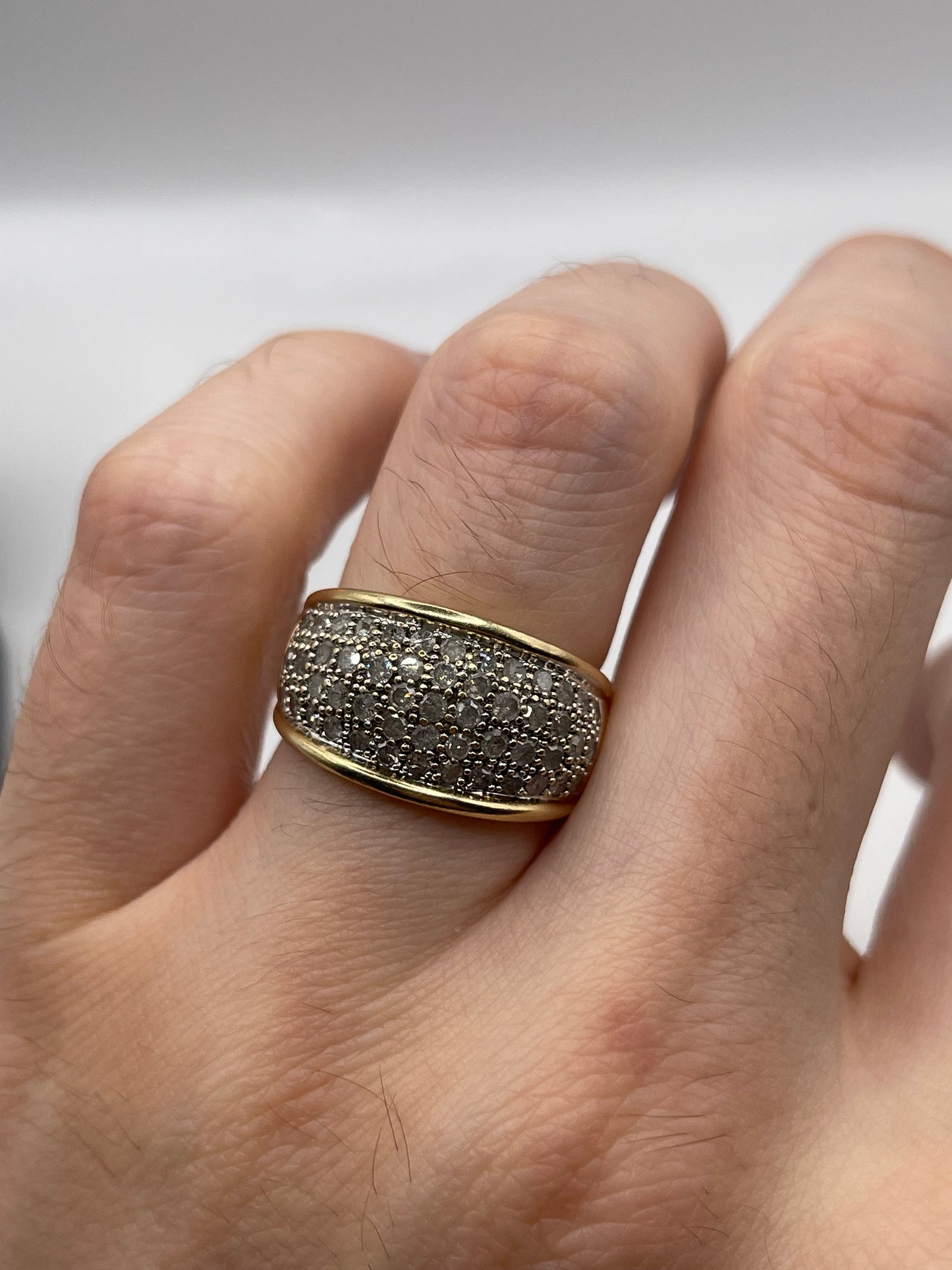 9ct gold 1ct diamond cluster ring