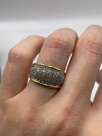 9ct gold 1ct diamond cluster ring