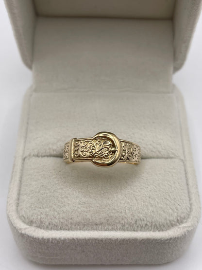 9ct gold buckle ring