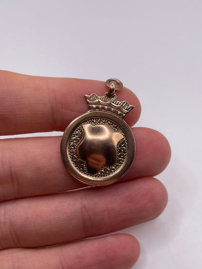 9ct rose gold fob medal pendant