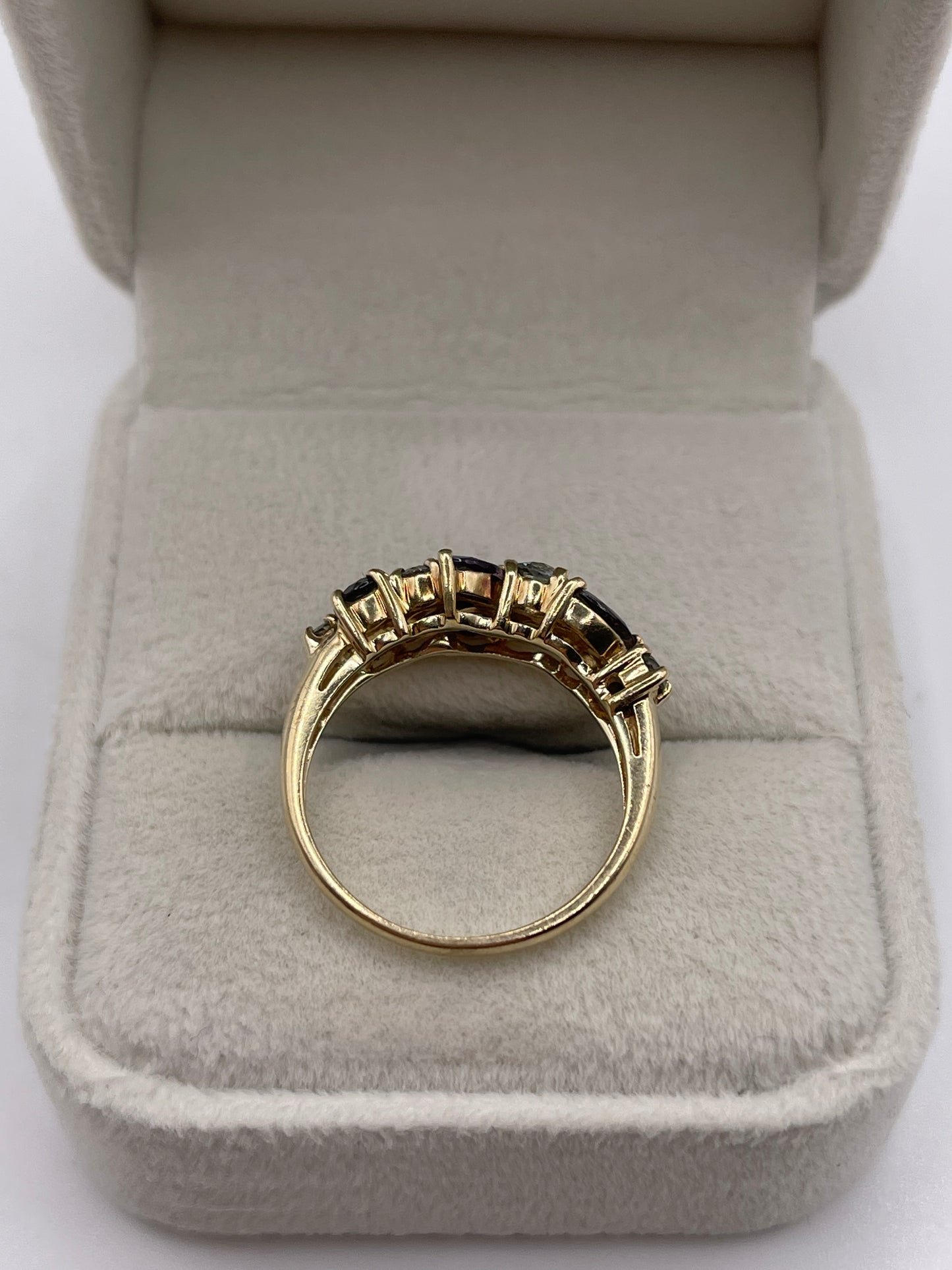 9ct gold multi gemstone cluster ring