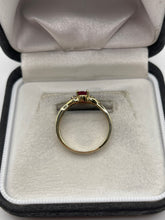 Load image into Gallery viewer, 9ct gold ruby and diamond ring
