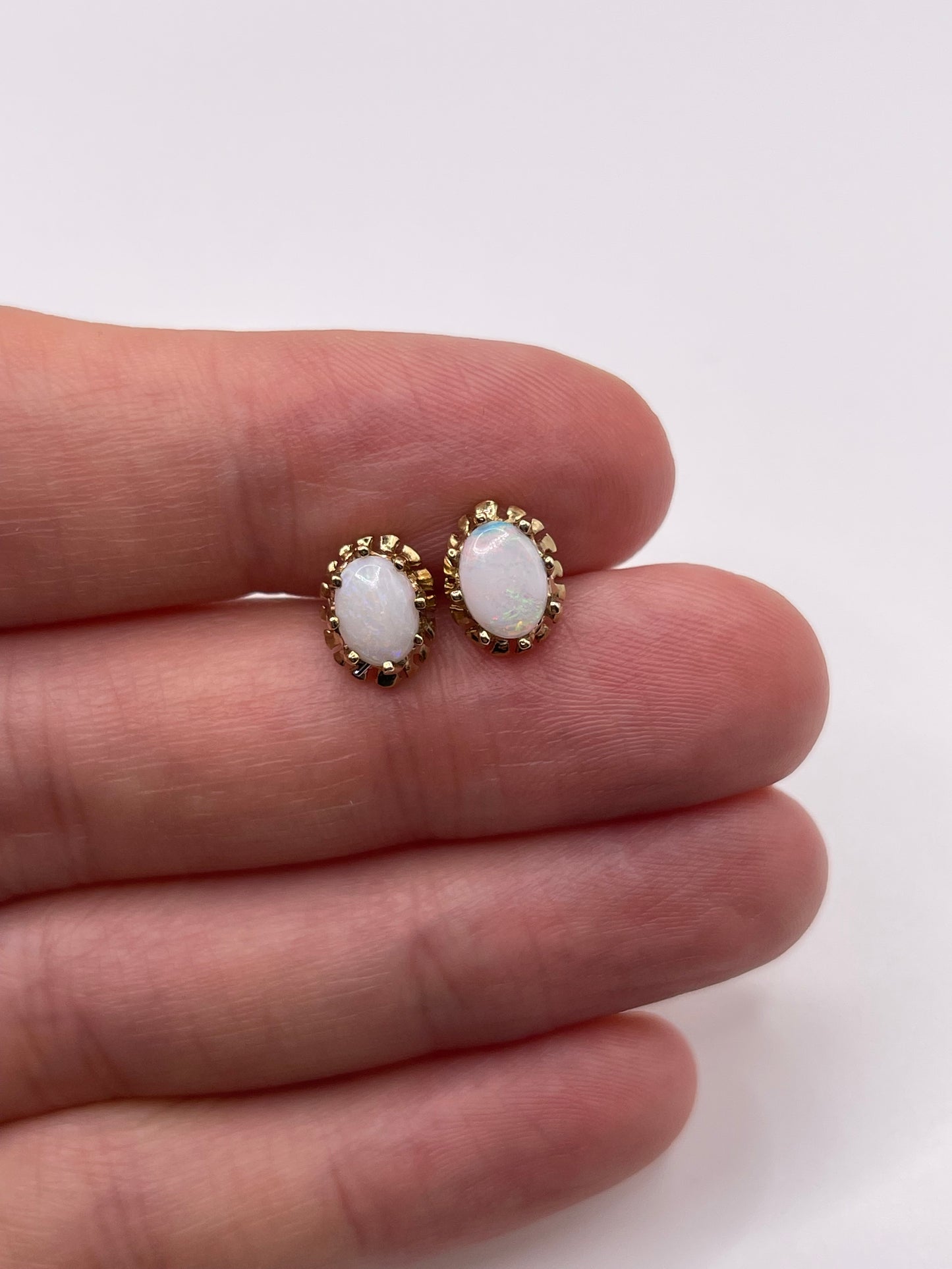 9ct gold opal earrings