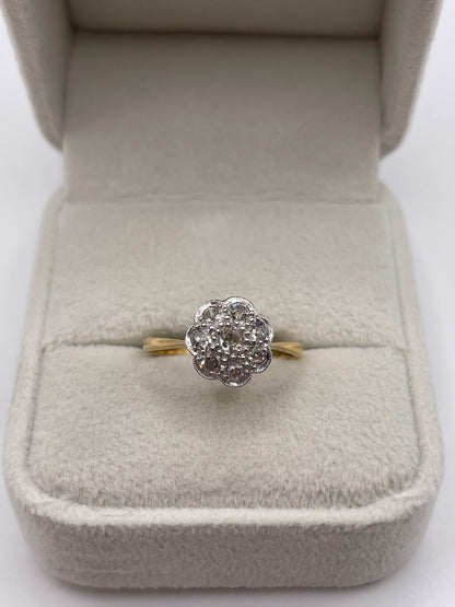 18ct gold platinum diamond ring