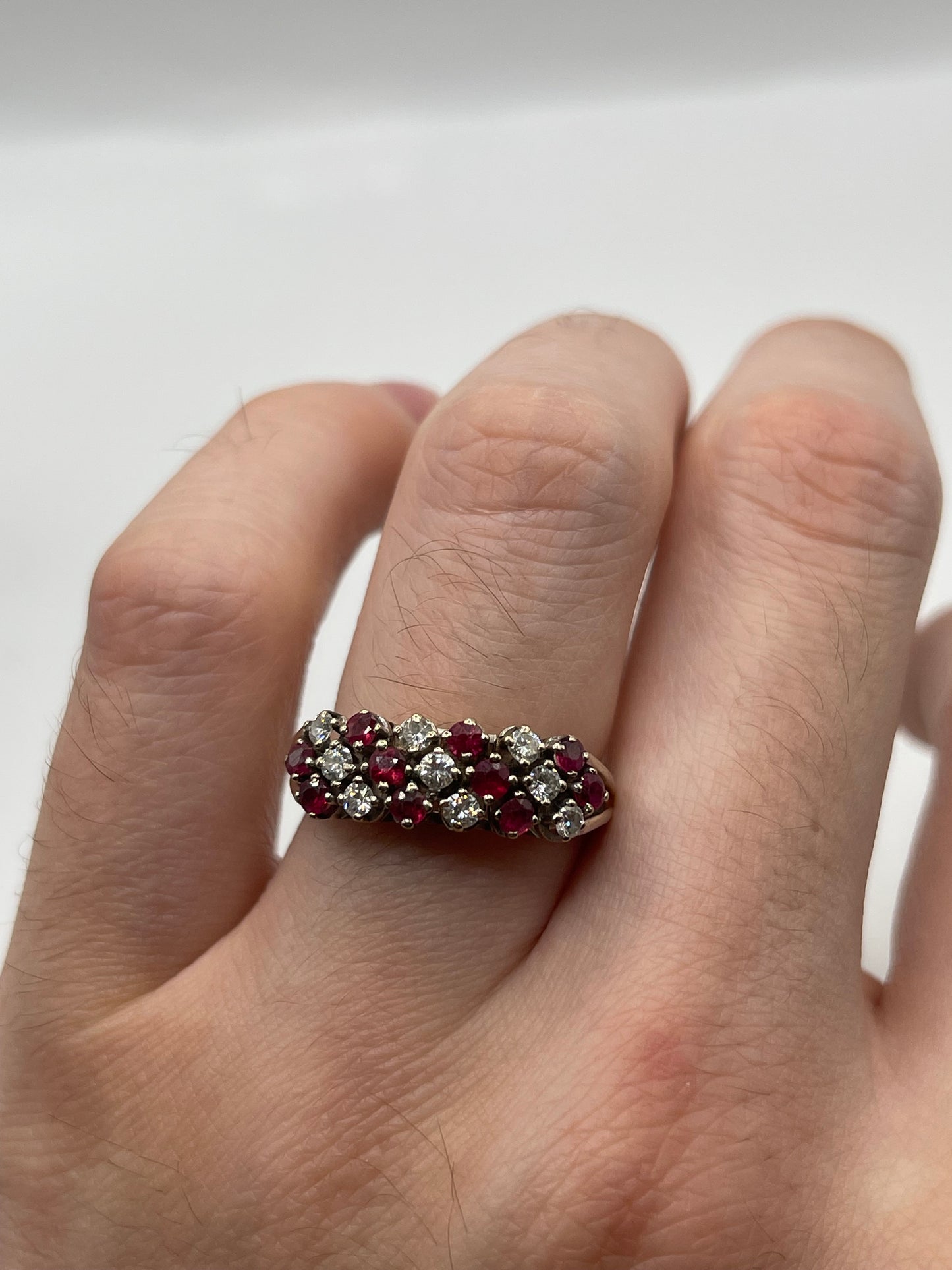 18ct white gold ruby and diamond ring