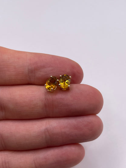 9ct gold citrine earrings