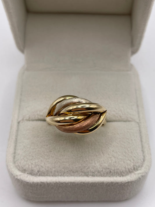 9ct tri gold ring