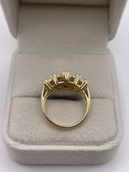 9ct gold citrine and diamond ring